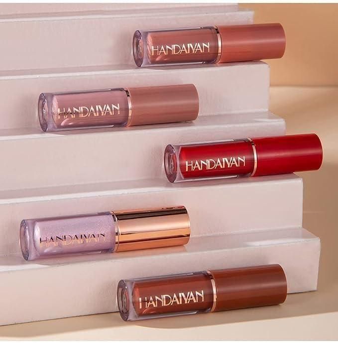 set of HANDAIYAN liquid lipsticks in various shades ideal as long lasting lipstick for Indian skin