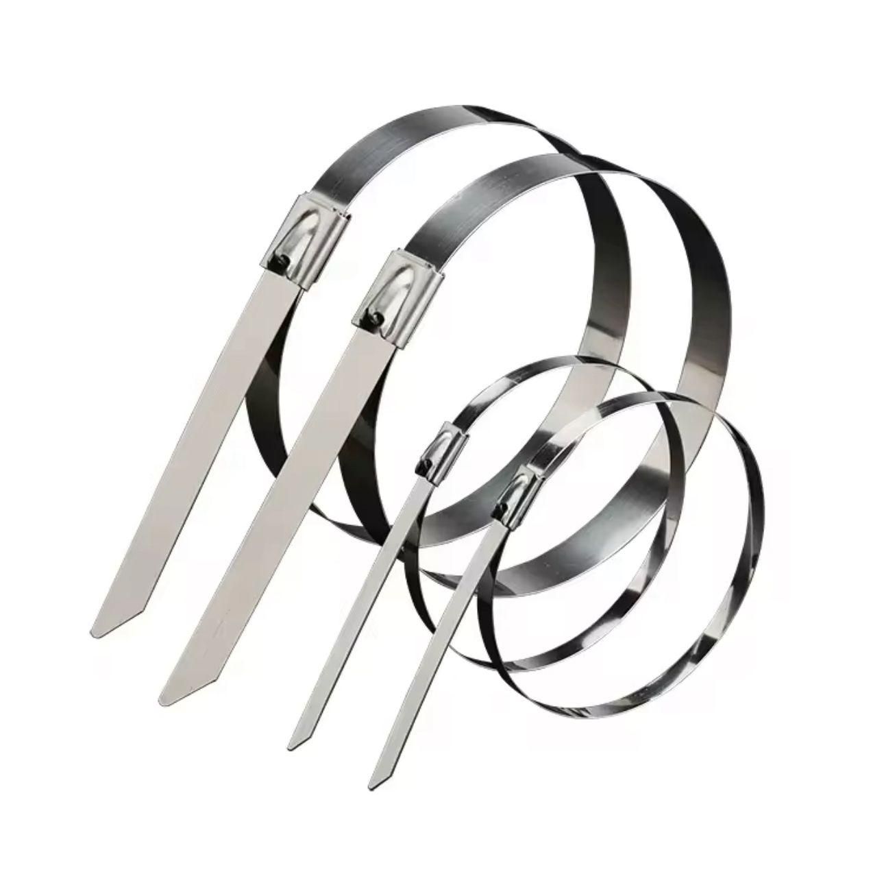 Stainless steel cable lock ties pack of 10 with durable metal locking mechanism and smooth finish