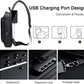 Black sling bag for men and women featuring USB charging port, waterproof design, password lock, and portable hook