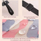 Close-up details of foldable shopping bags set showing elastic band, shoulder strap buckle, and water-resistant nylon fabric