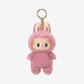 Pink plush Labubu doll keychain with bunny ears and smiling face Labubu doll online India