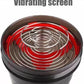 Top view of gym shaker bottle for protein showing the red vibrating screen and metal mixing coil