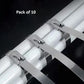 Stainless steel cable lock ties pack of 10 securing white pipes with metal locking mechanism