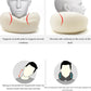 Ergonomic portable neck pillow with carry bag supporting cervical vertebrae and conforming to skull curve